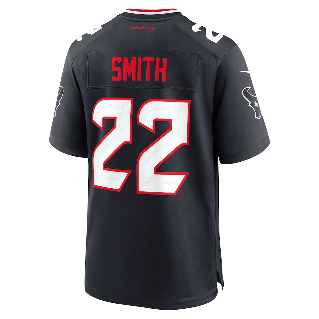 Tocy H.Texans #22 Jaylin Smith Navy Team Game Jersey