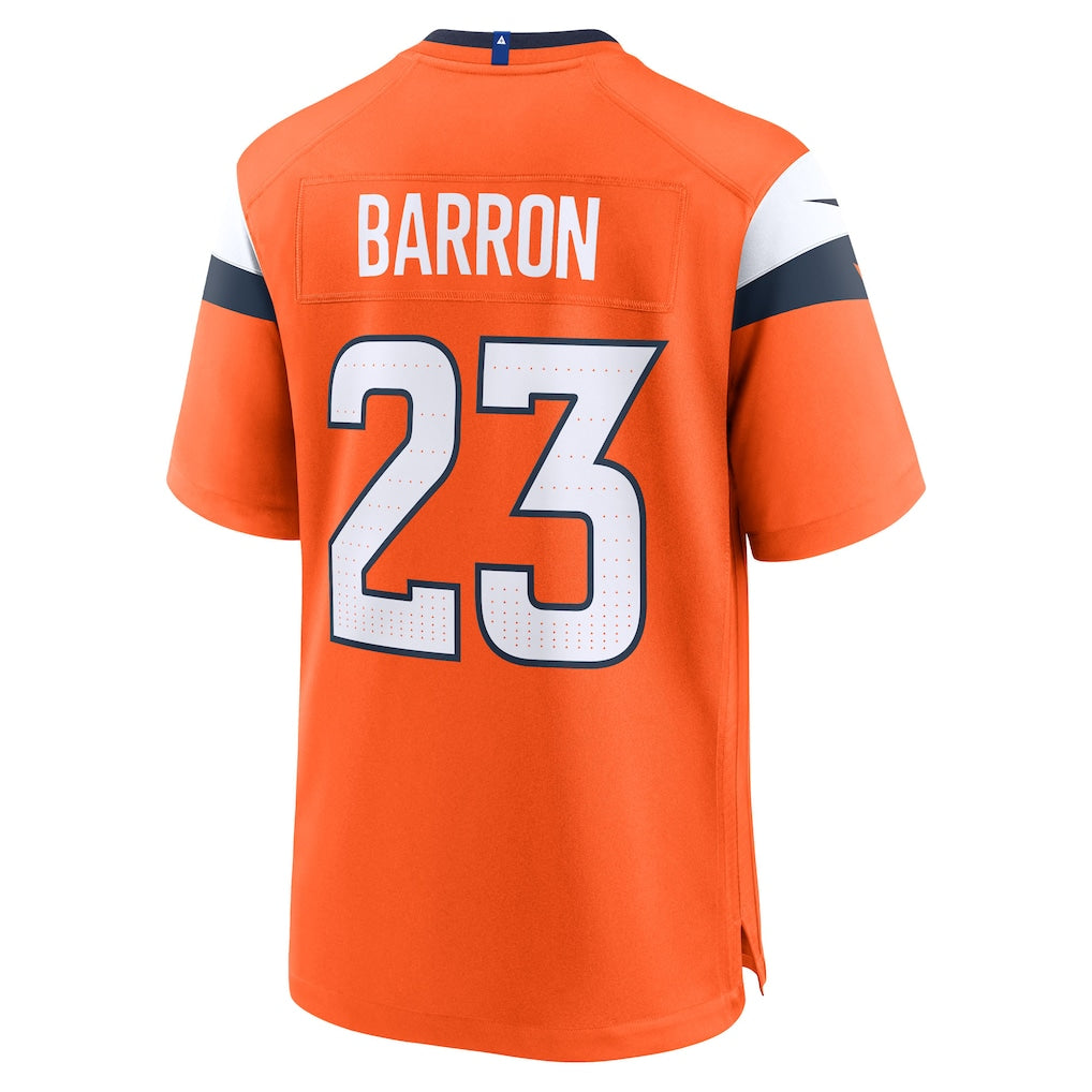 Tocy D.Broncos #23 Jahdae Barron Orange 2025 NFL Draft First Round Pick Game Jersey