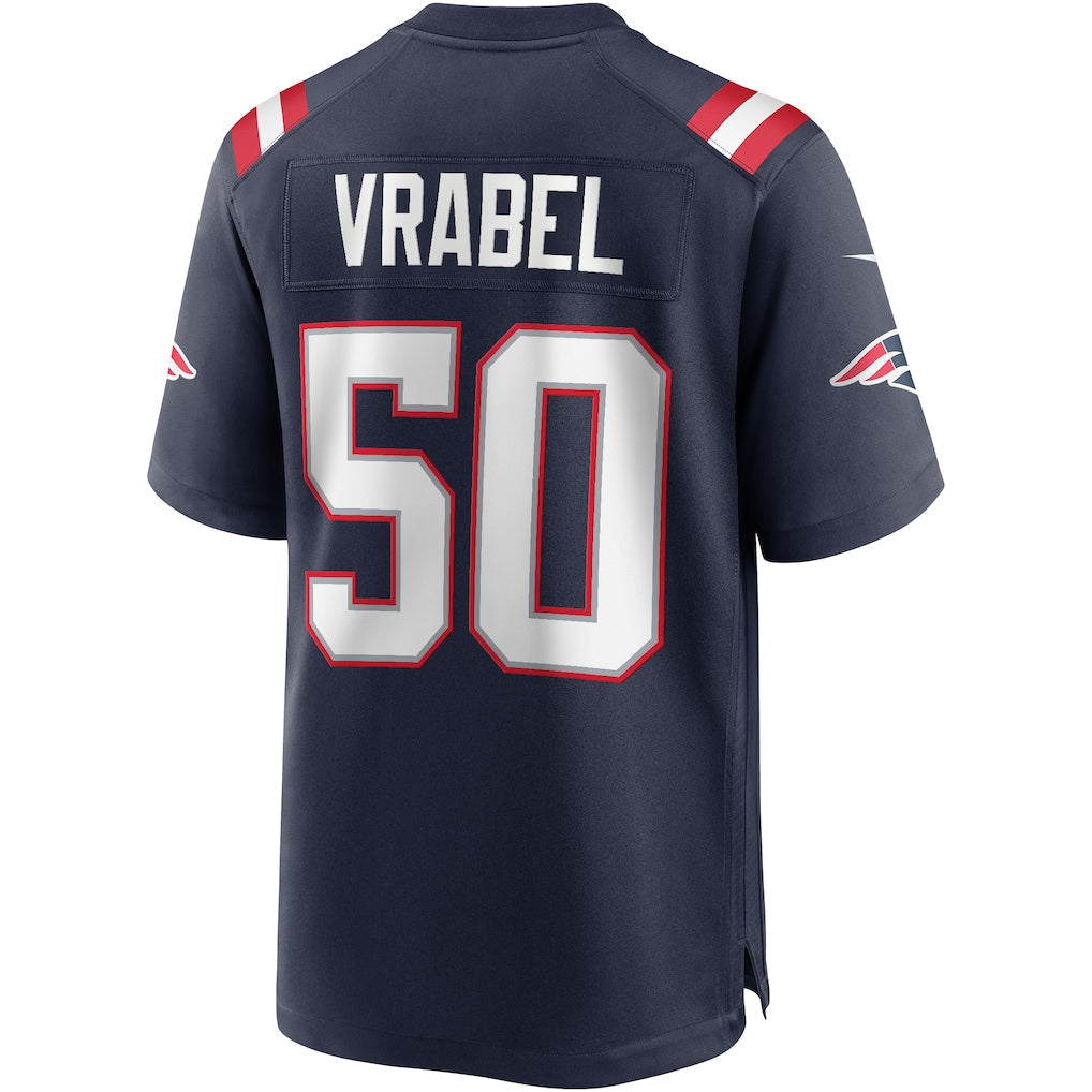 Tocy NE.Patriots #50 Mike Vrabel Navy Game Retired Player Jersey
