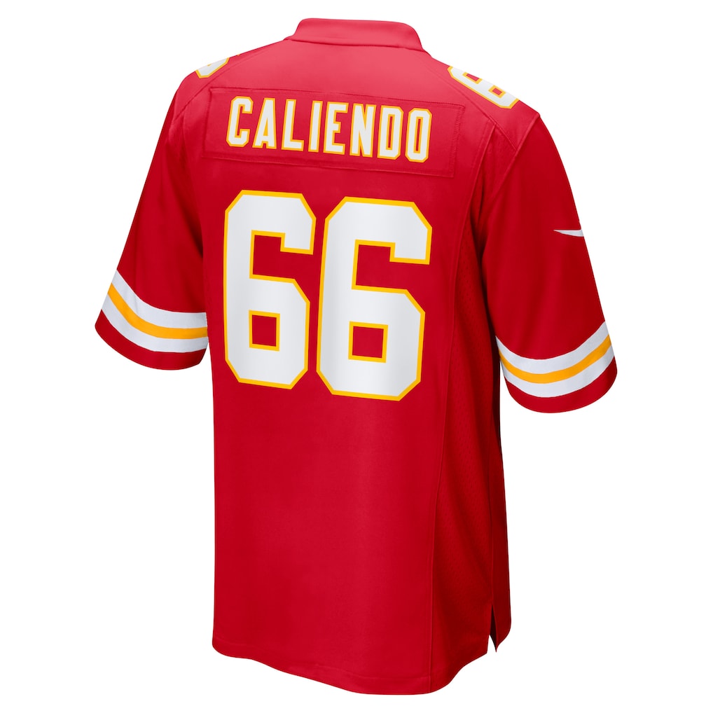 tocy KC.Chiefs #66 Mike Caliendo Red Game Player Jersey
