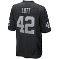 tocy LV.Raiders #42 Ronnie Lott Black Game Retired Player Jersey