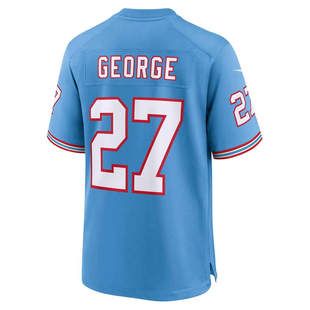 Tocy T.Titans #27 Eddie George Light Blue Retired Player Alternate Game Jersey