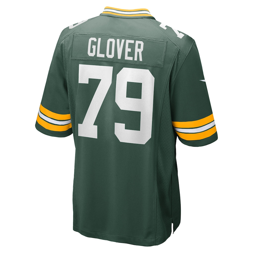 Tocy GB.Packers #79 Travis Glover Green Game Jersey