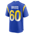 tocy LA.Rams #60 Logan Bruss Royal Game Player Jersey