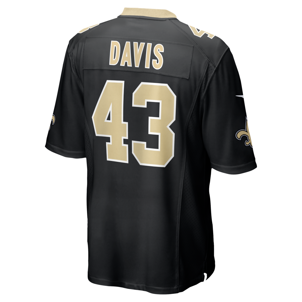 Tocy NO.Saints #43 Michael Davis Black Team Game Jersey