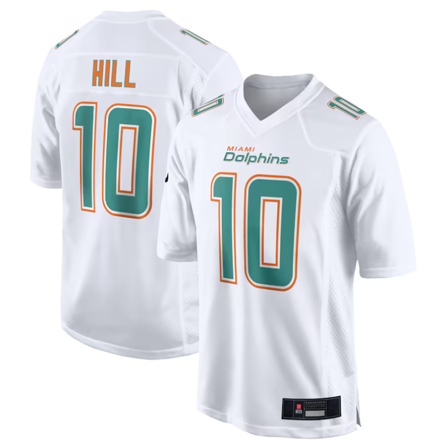 tocy #10 Tyreek Hill Player M.Dolphins White Fashion Game Stitched Jerseys