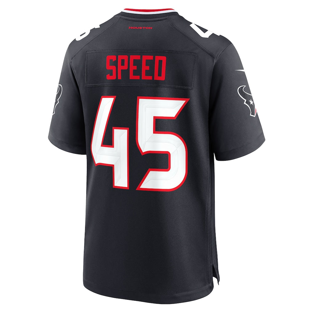 Tocy H.Texans #45 E.J. Speed Navy Team Game Jersey