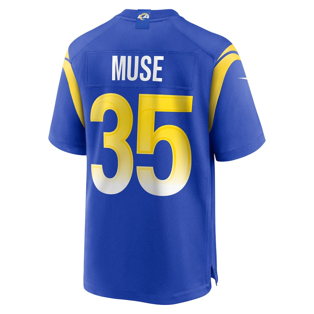tocy LA.Rams #35 Nick Muse Royal Team Game Jersey