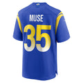 tocy LA.Rams #35 Nick Muse Royal Team Game Jersey