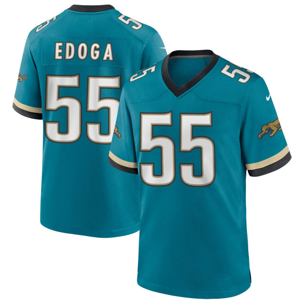 Tocy J.Jaguars #55 Chuma Edoga Teal Game Jersey