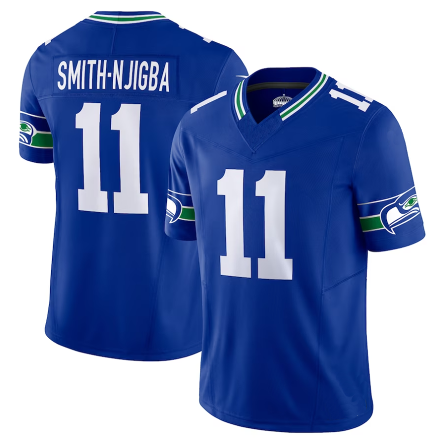 tocy #11 Jaxon Smith-Njigba Player S.Seahawks Royal Alternate Vapor F.U.S.E. Limited Stitched Jerseys