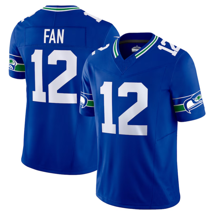 tocy #12 12th Fan Player S.Seahawks Royal Vapor F.U.S.E. Limited Stitched Jerseys
