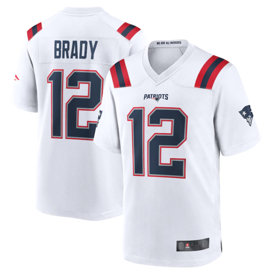 tocy NE.Patriots #12 Tom Brady Player White Game Stitched Jerseys