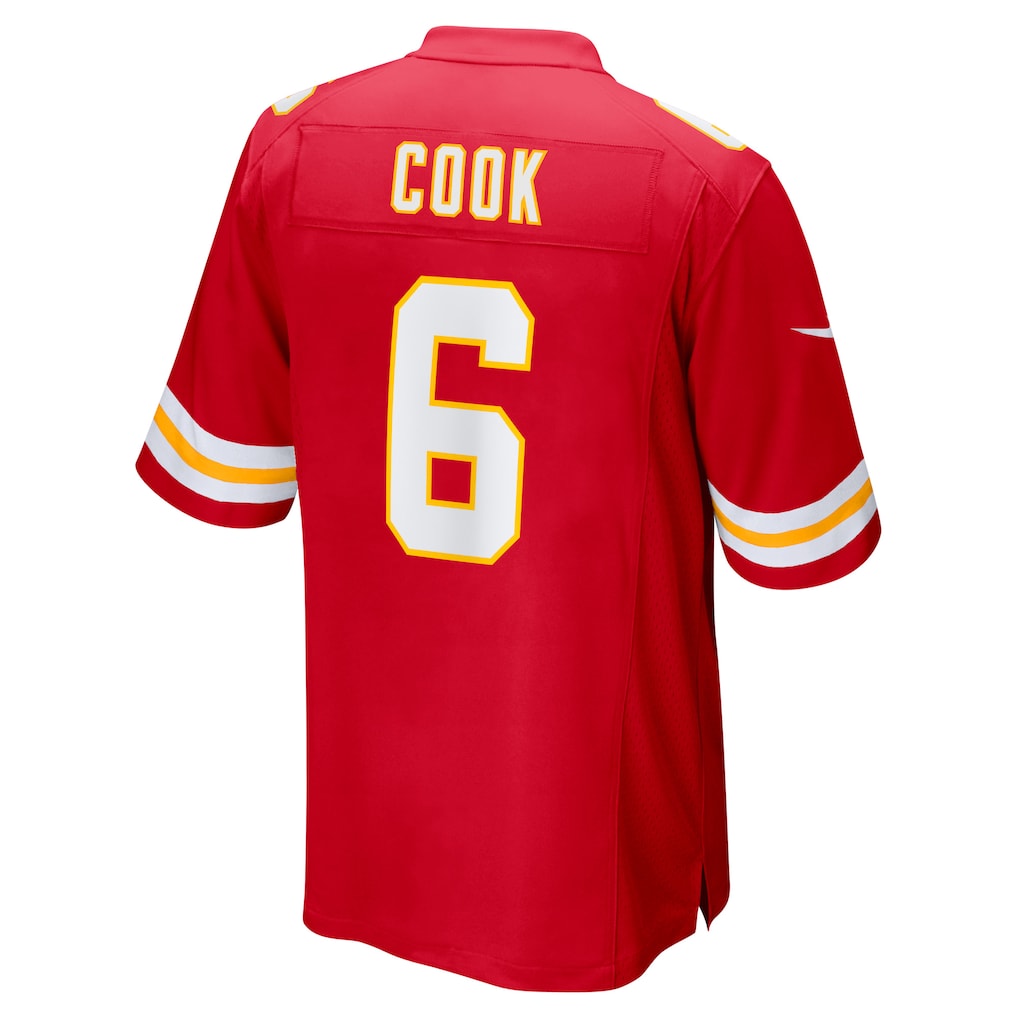 tocy KC.Chiefs #6 Bryan Cook Red Game Player Jersey