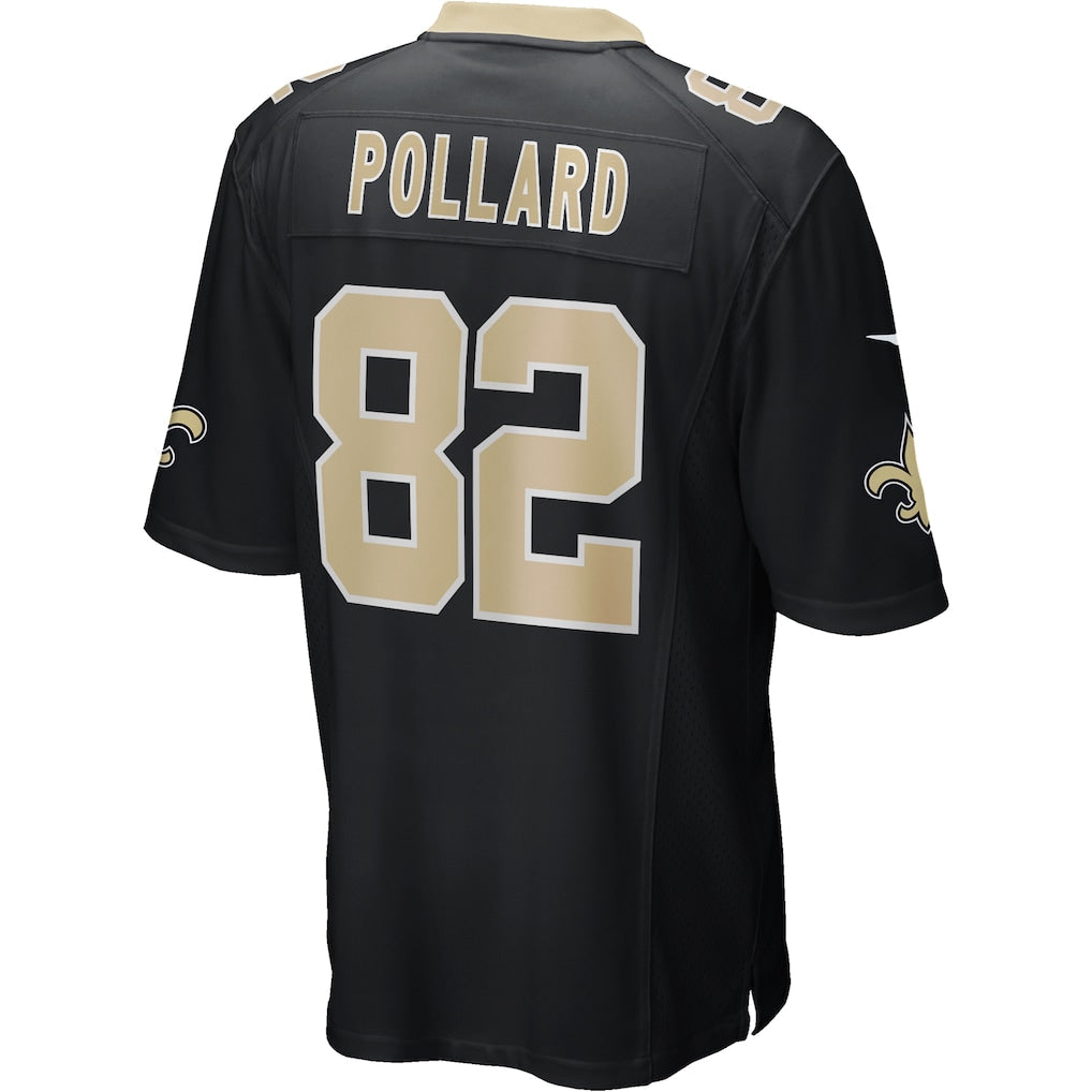 Tocy NO.Saints #82 Bob Pollard Black Game Retired Player Jersey