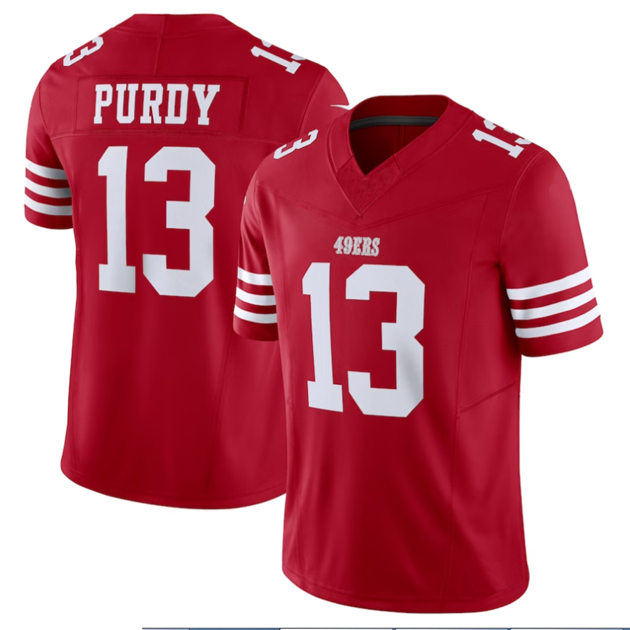 tocy SF.49ers #13 Brock Purdy Player Scarlet Vapor F.U.S.E. Limited Stitched Jerseys