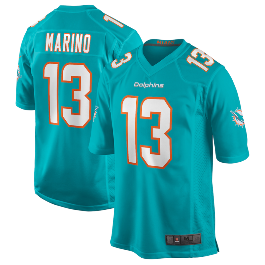 tocy #13 Dan Marino M.Dolphins Aqua Game Retired Stitched Jerseys