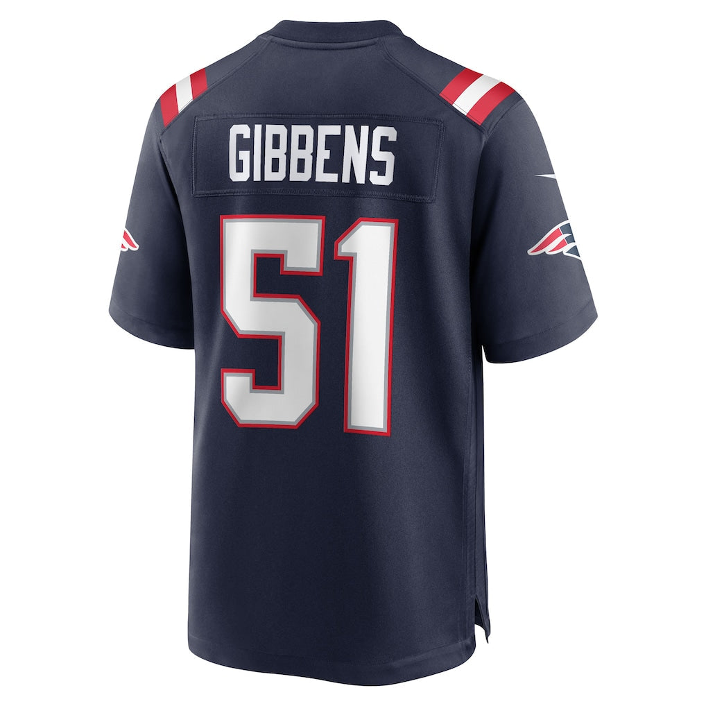 Tocy NE.Patriots #51 Jack Gibbens Navy Team Game Jersey