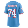Tocy T.Titans #74 Bruce Matthews Light Blue Retired Player Alternate Game Jersey