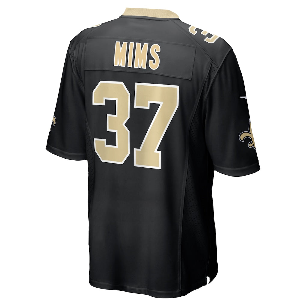 Tocy NO.Saints #37 Jordan Mims Black Team Game Jersey