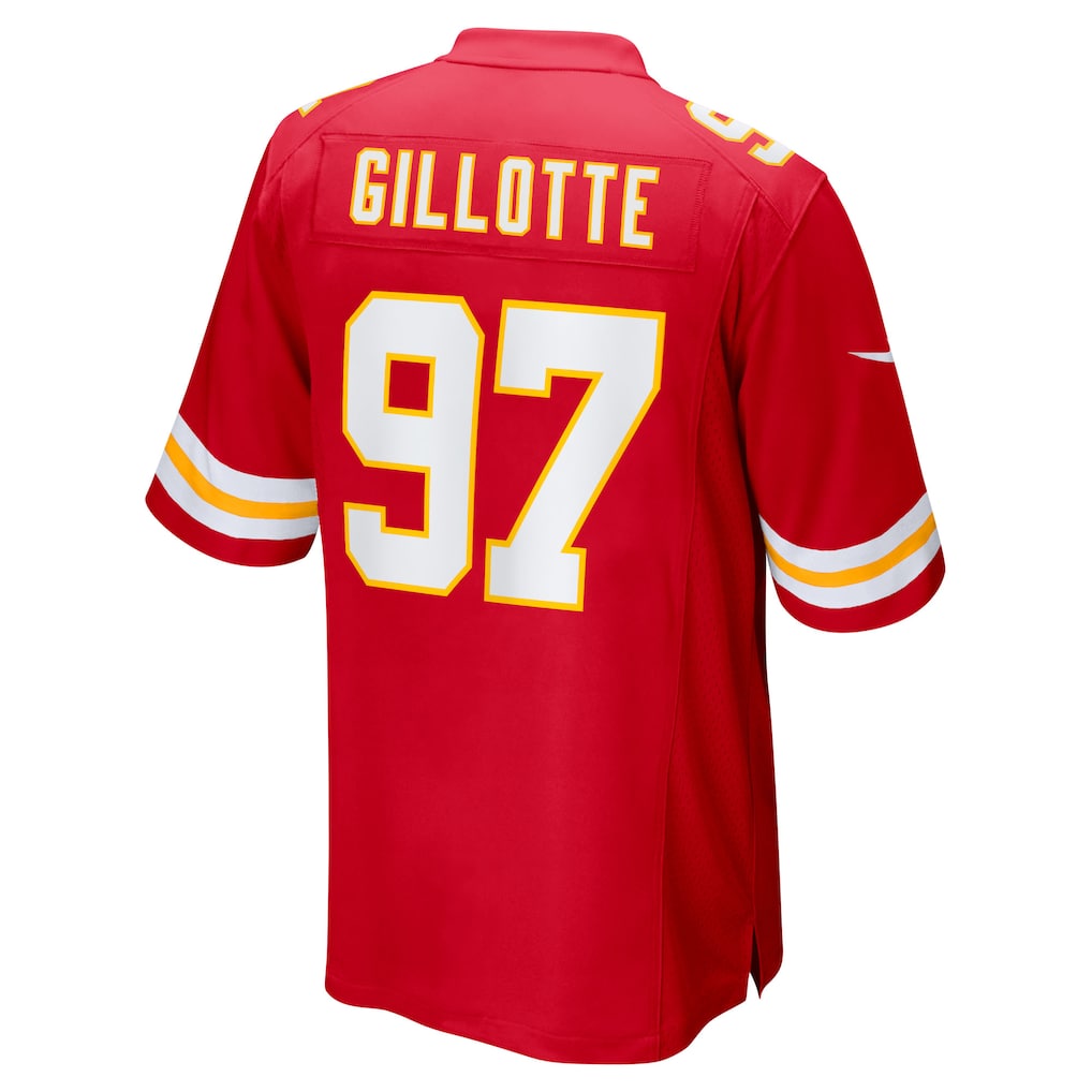 tocy KC.Chiefs #97 Ashton Gillotte Red Team Game Jersey