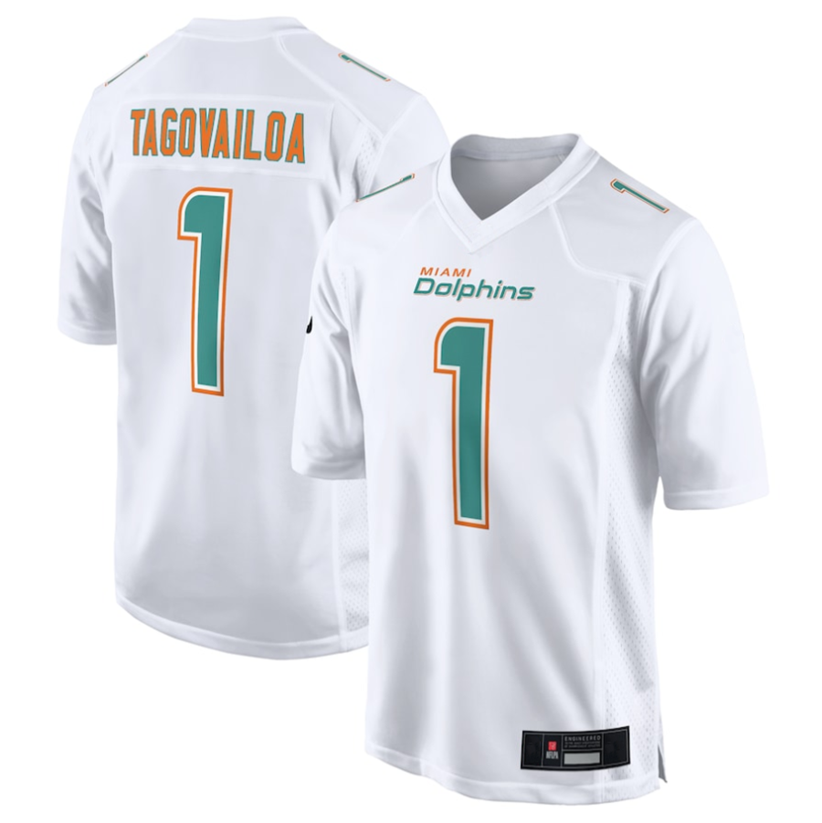 tocy #1 Tua Tagovailoa Player M.Dolphins White Fashion Game Stitched Jerseys