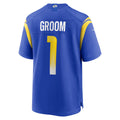 tocy LA.Rams #1 Groom Royal Game Jersey