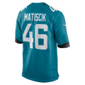 Tocy J.Jaguars #46 Ross Matiscik Teal Game Jersey