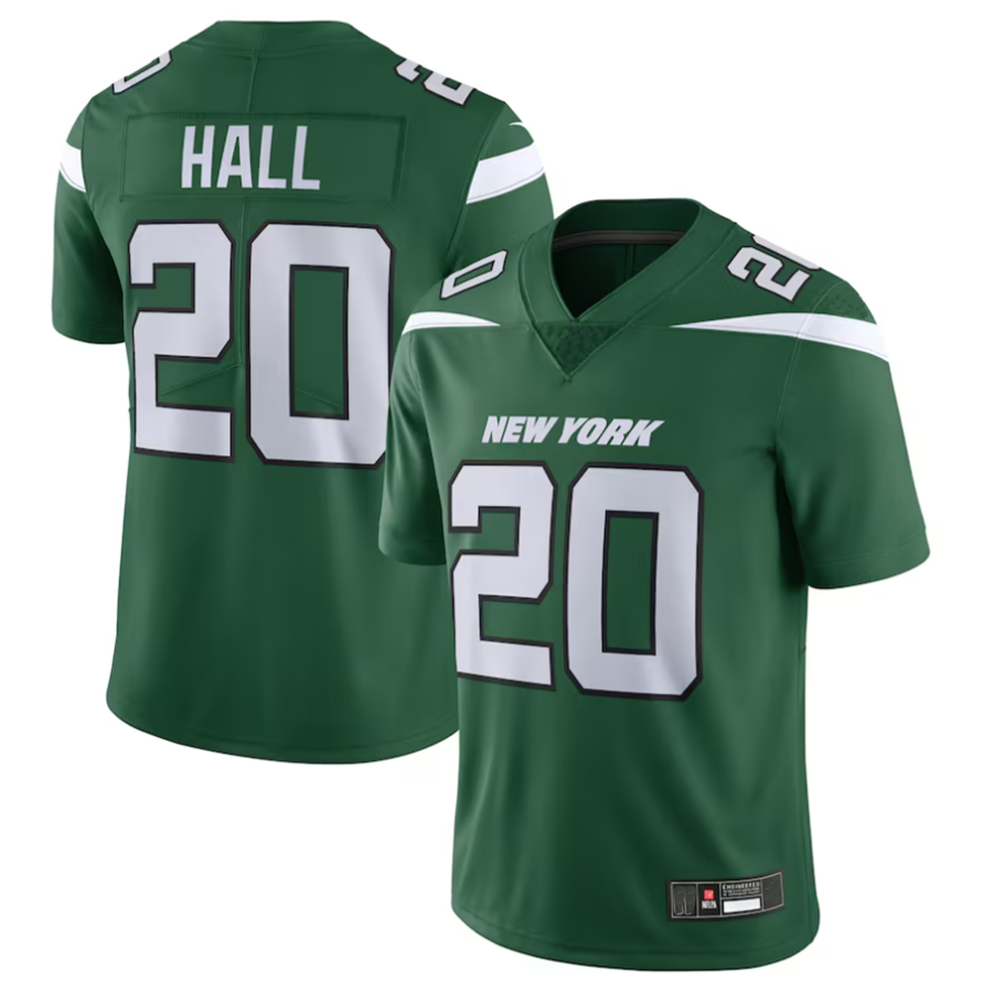 tocy #20 Breece Hall Player NY.Jets Gotham Green Vapor Untouchable Limited Stitched Jerseys