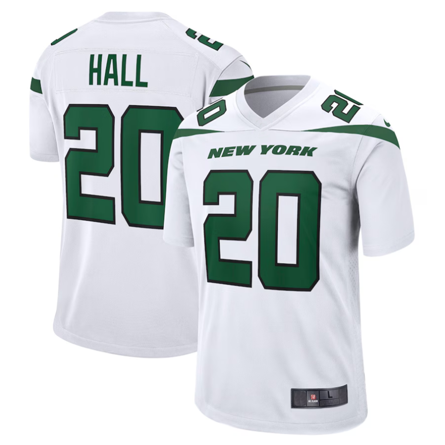 tocy #20 Breece Hall Player NY.Jets White Away Game Stitched Jerseys