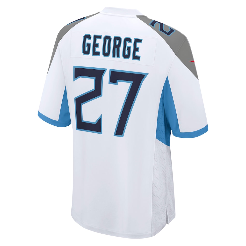 Tocy T.Titans #27 Eddie George White Retired Player Game Jersey