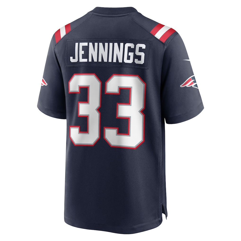 Tocy NE.Patriots #33 Anfernee Jennings Navy Team Game Jersey