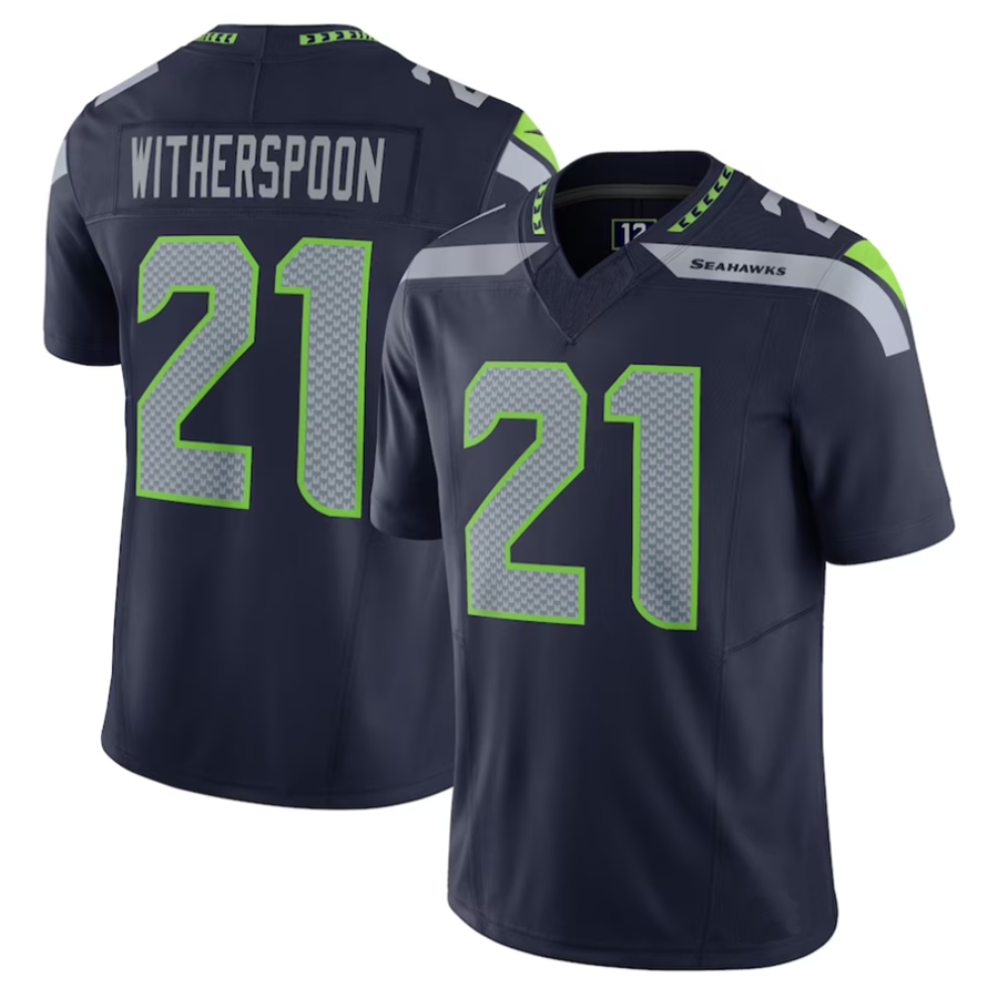 tocy S.Seahawks #21 Devon Witherspoon Player Navy Vapor F.U.S.E. Limited Stitched Jerseys