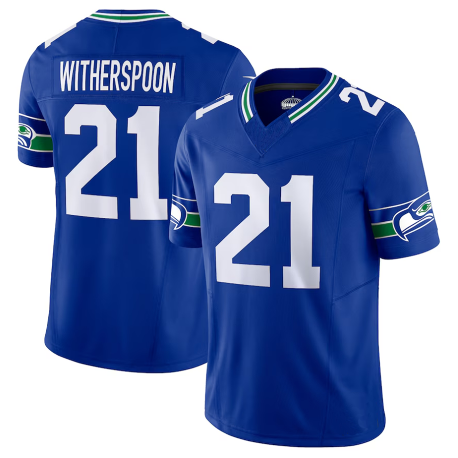tocy S.Seahawks #21 Devon Witherspoon Player Royal Alternate Vapor F.U.S.E. Stitched Jerseys