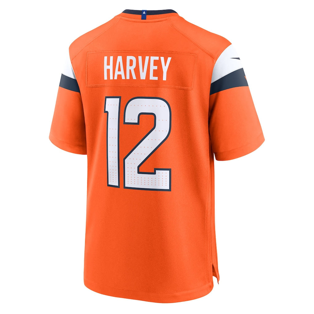 Tocy D.Broncos #12 RJ Harvey Orange Team Game Jersey