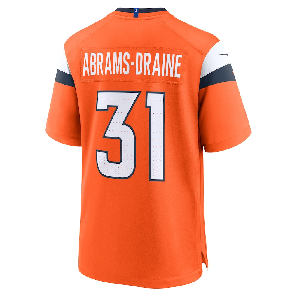 Tocy D.Broncos #31 Kris Abrams-Draine Orange Team Game Jersey