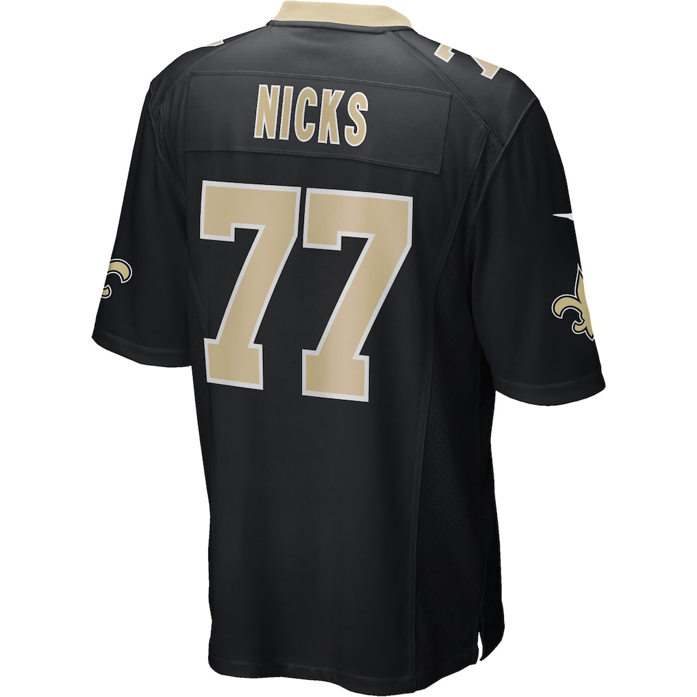 Tocy NO.Saints #77 Carl Nicks Black Game Retired Player Jersey