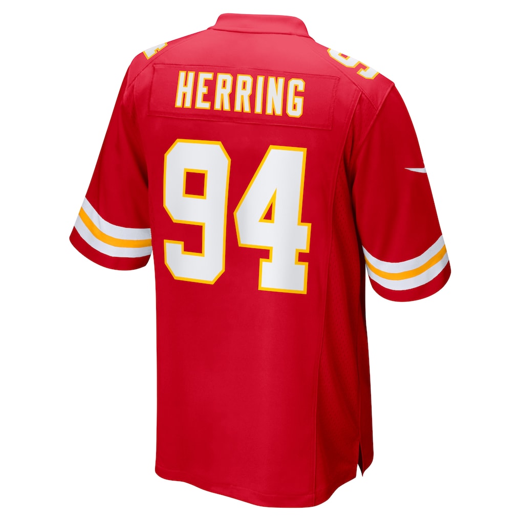 tocy KC.Chiefs #94 Malik Herring Red Team Game Player Jersey