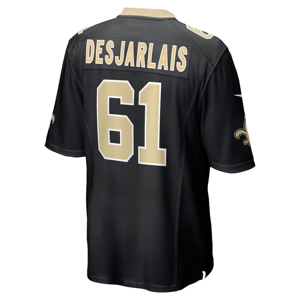 Tocy NO.Saints #61 Drew Desjarlais Black Game Player Jersey