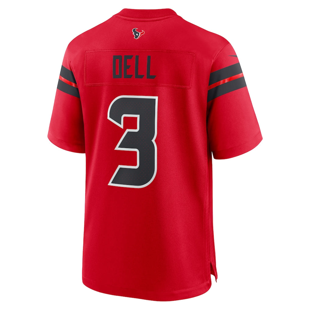 Tocy H.Texans #3 Tank Dell Red Alternate Game Jersey