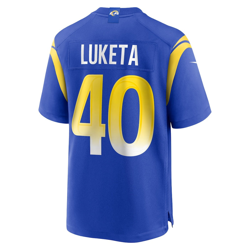 tocy LA.Rams #40 Jesse Luketa Royal Team Game Jersey