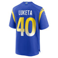 tocy LA.Rams #40 Jesse Luketa Royal Team Game Jersey