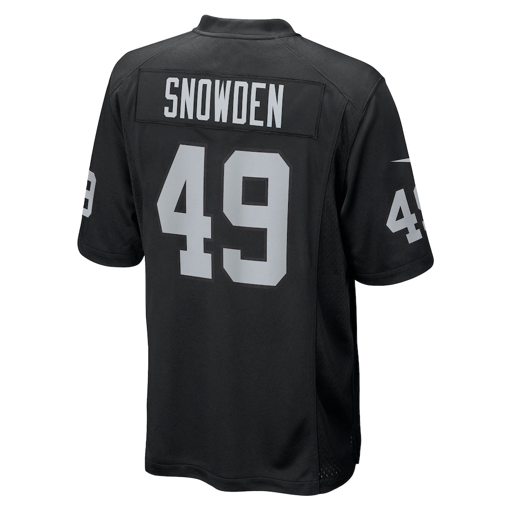 tocy LV.Raiders #49 Charles Snowden Black Team Game Jersey