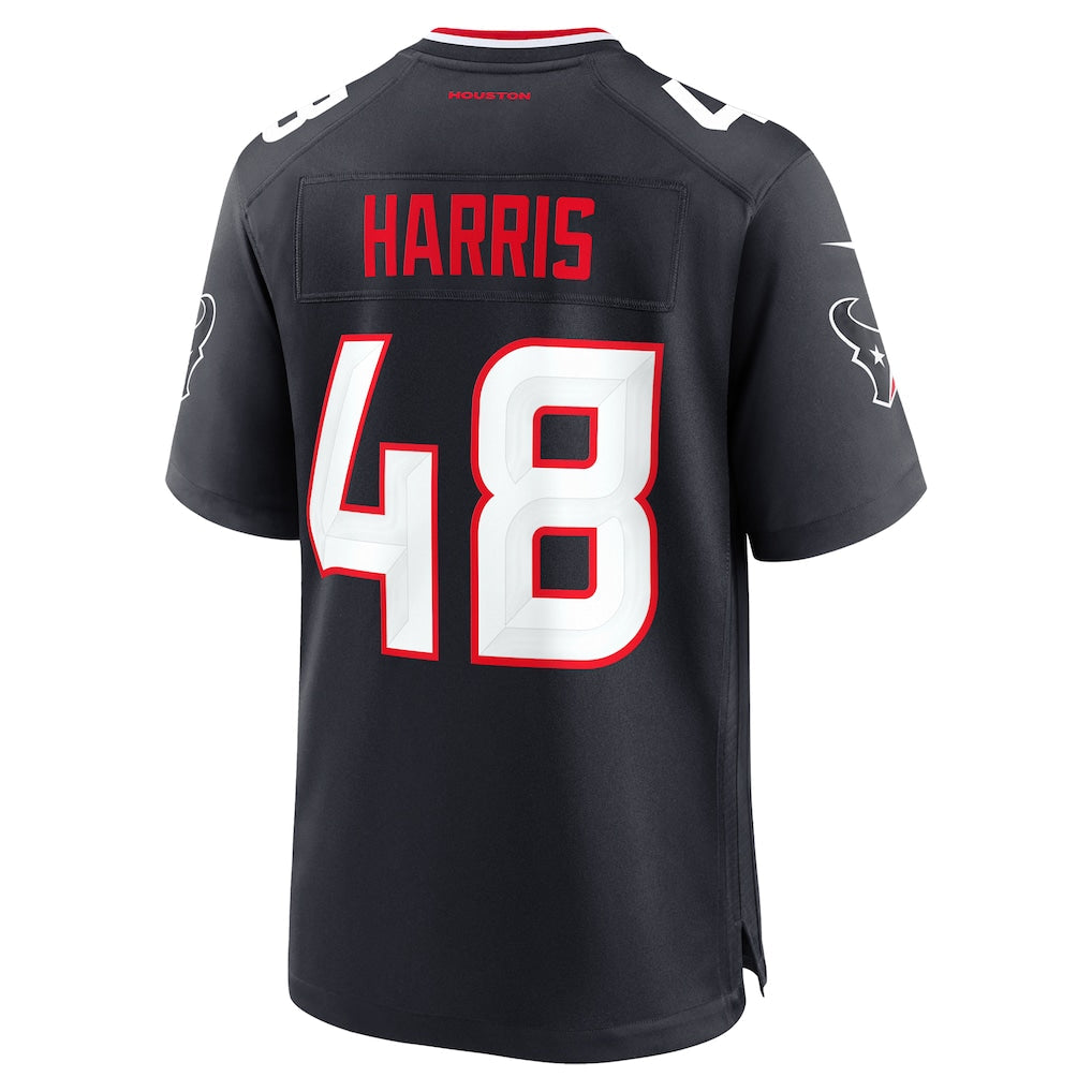 Tocy H.Texans #48 Christian Harris Navy Team Game Jersey