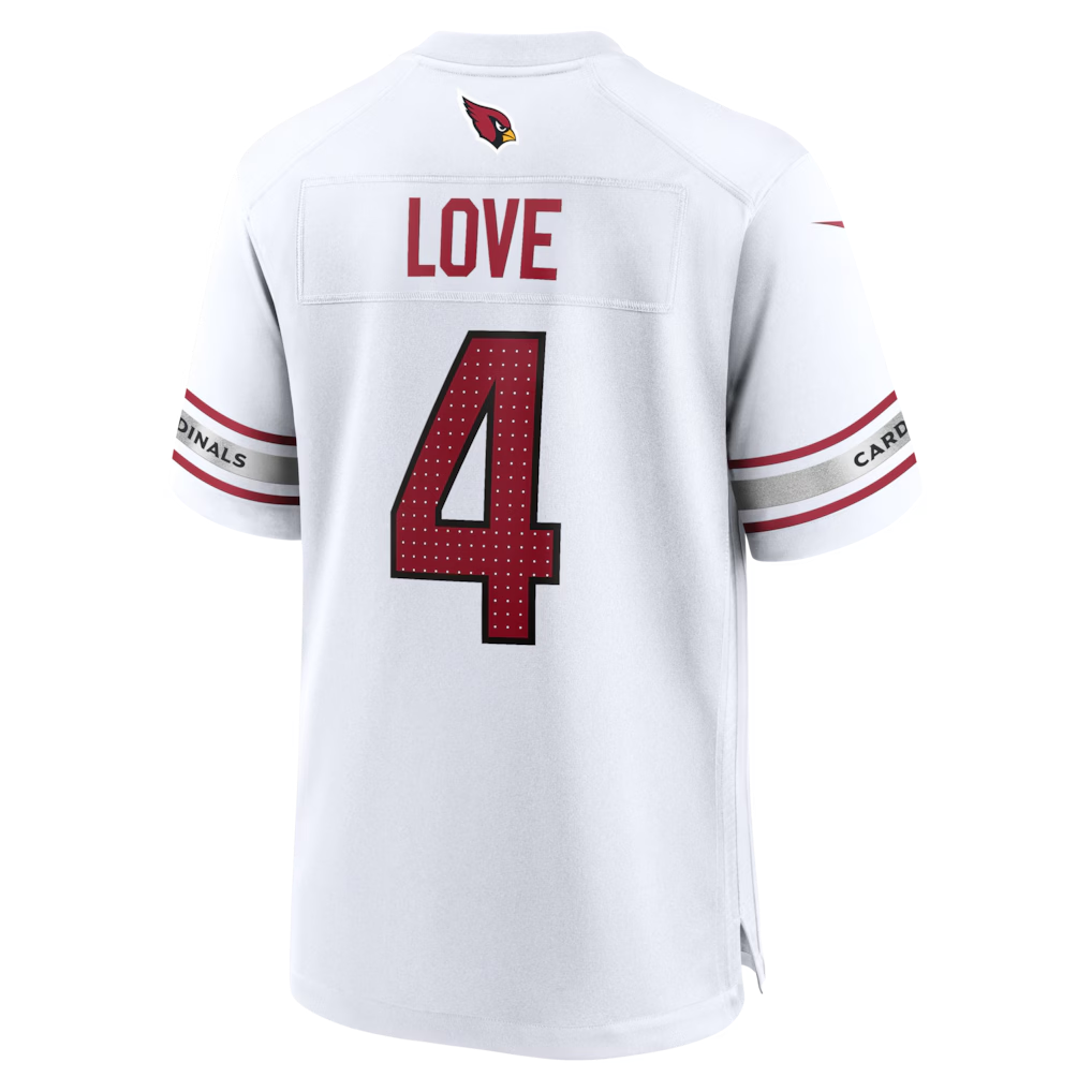 tocy A.Cardinals #4 Jeremiyah Love White Game Player Stitched Jerseys