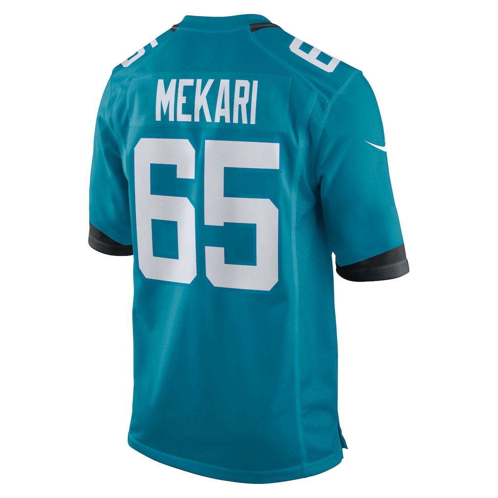 Tocy J.Jaguars #65 Patrick Mekari Teal Team Game Jersey