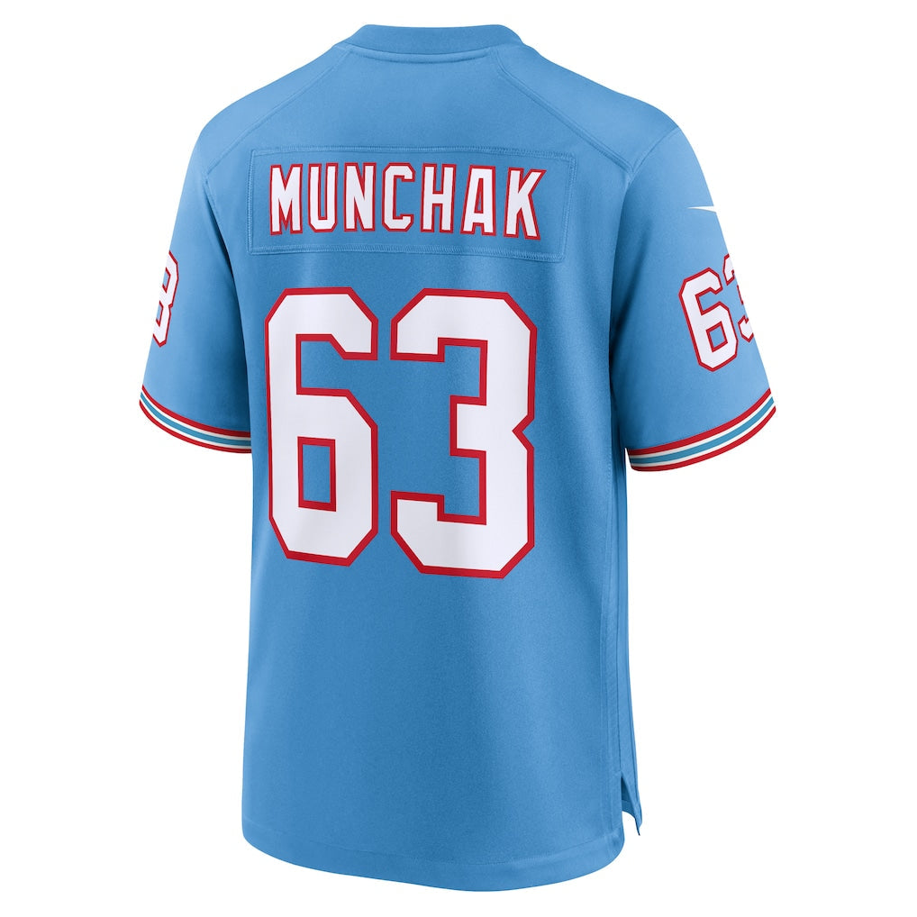 Tocy T.Titans #63 Mike Munchak Light Blue Retired Player Alternate Game Jersey