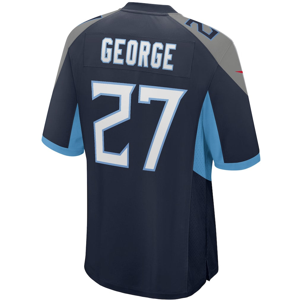 Tocy T.Titans #27 Eddie George Navy Game Retired Player Jersey