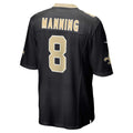 Tocy NO.Saints #8 Archie Manning Black Retired Player Game Jersey