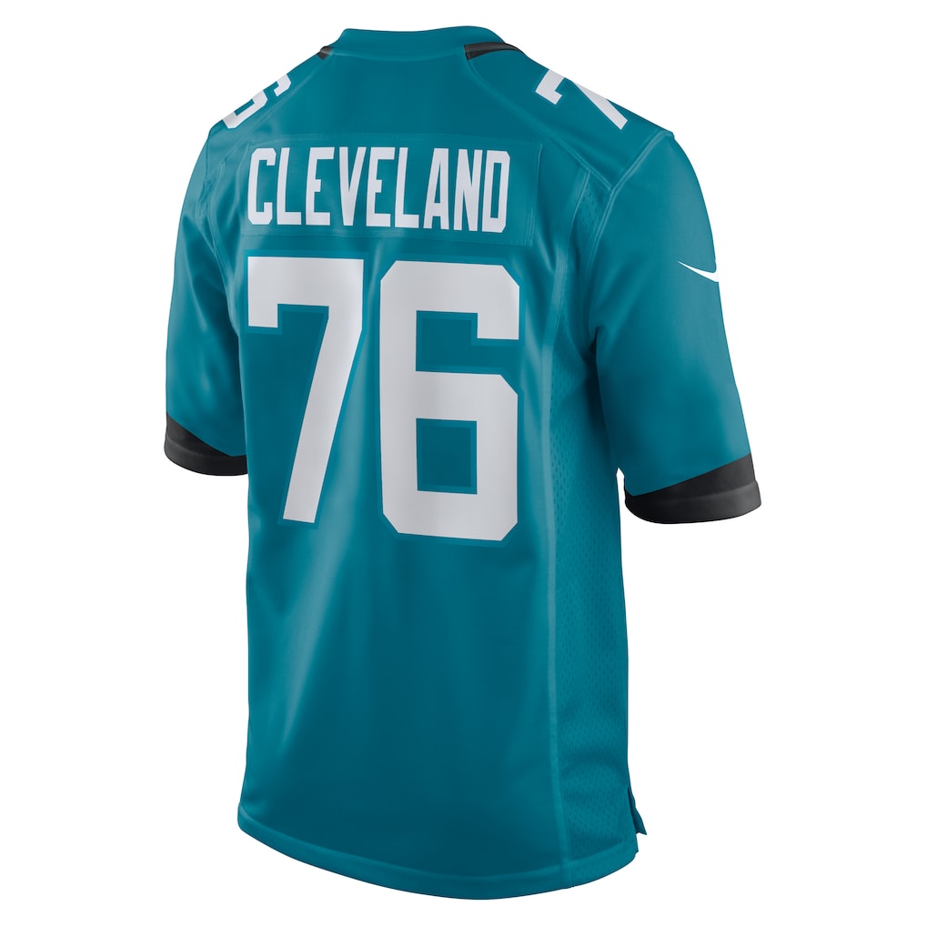 Tocy J.Jaguars #76 Ezra Cleveland Teal Game Jersey
